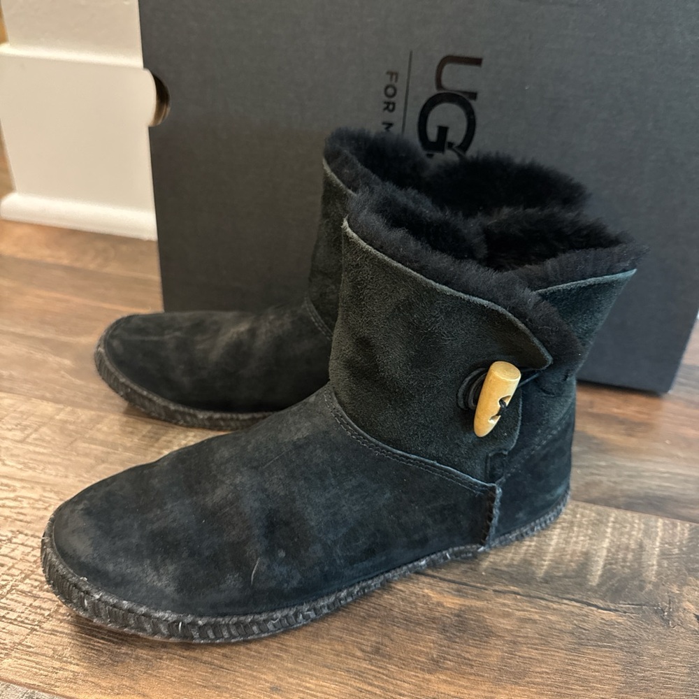 UGG Black Suede Ankle Boots